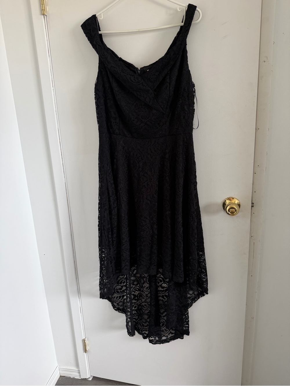 Black Lace High-Low Cocktail Dress